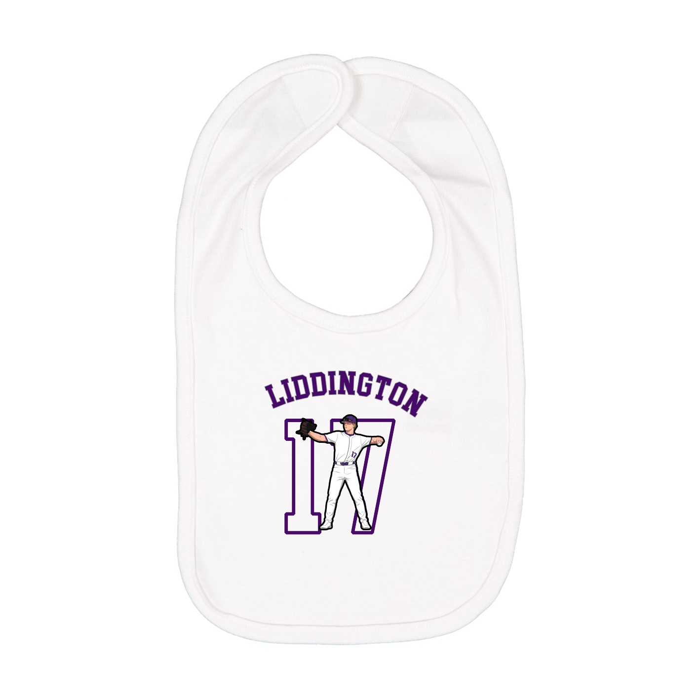 Infant Bib — Shirsey Arch in White