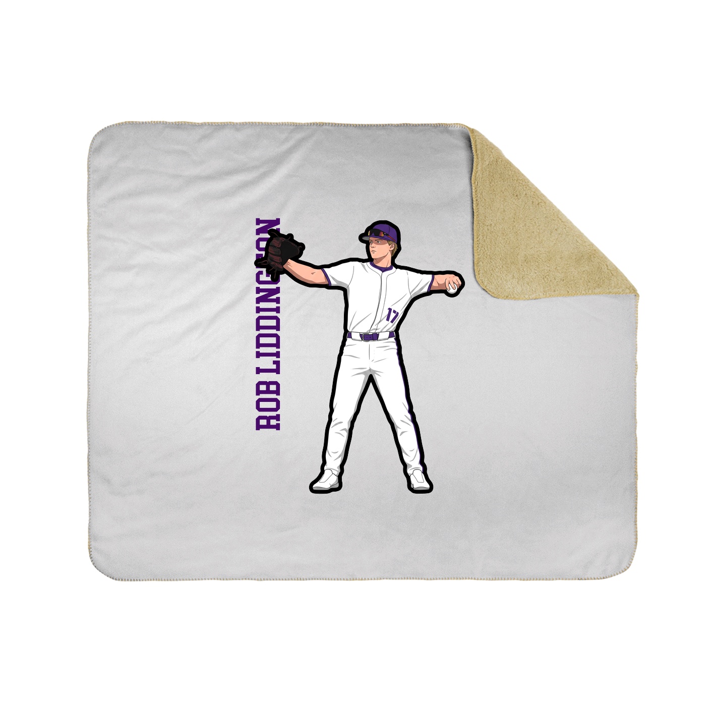 Throw Blanket — Name Vertical in White