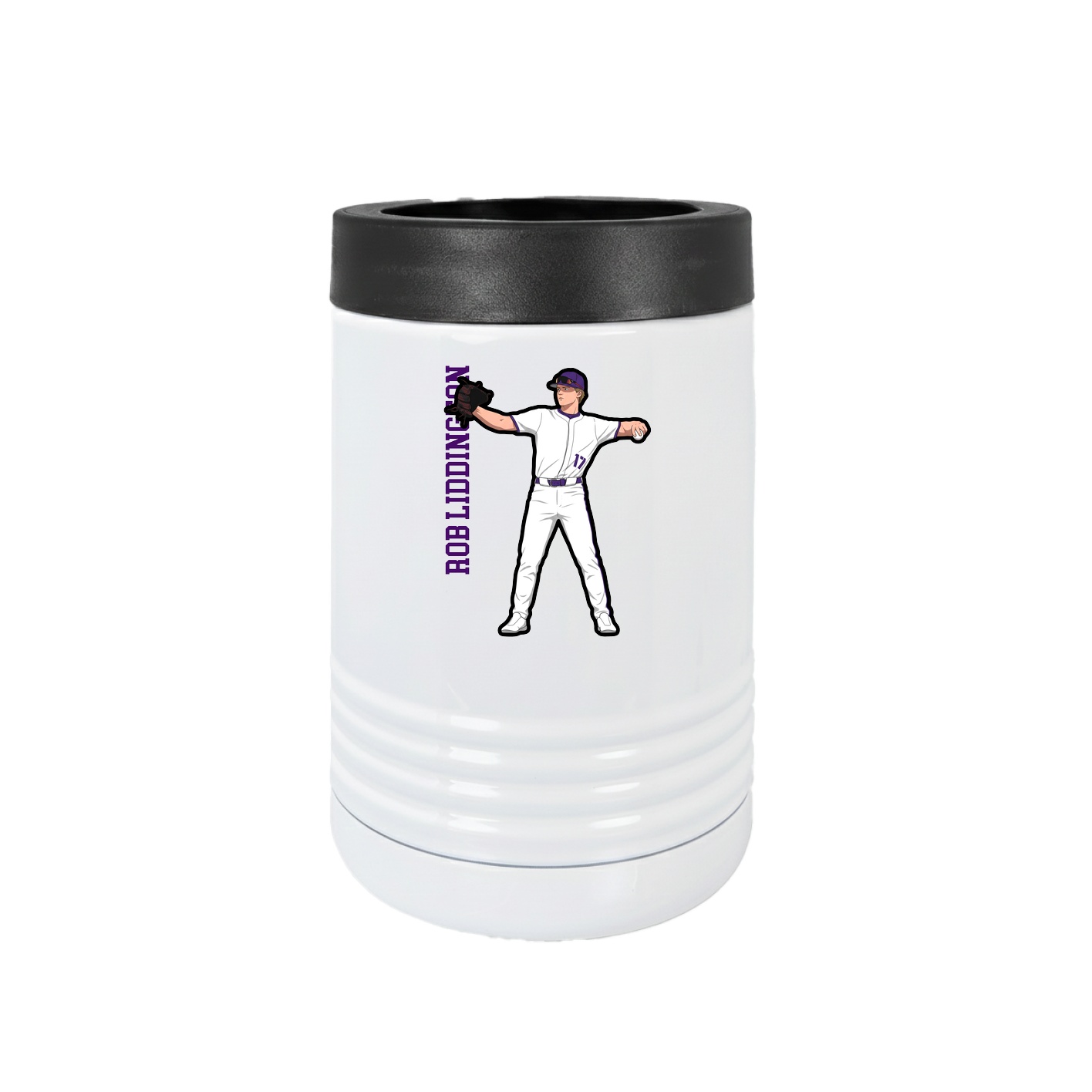 Beverage Holder — Name Vertical in White
