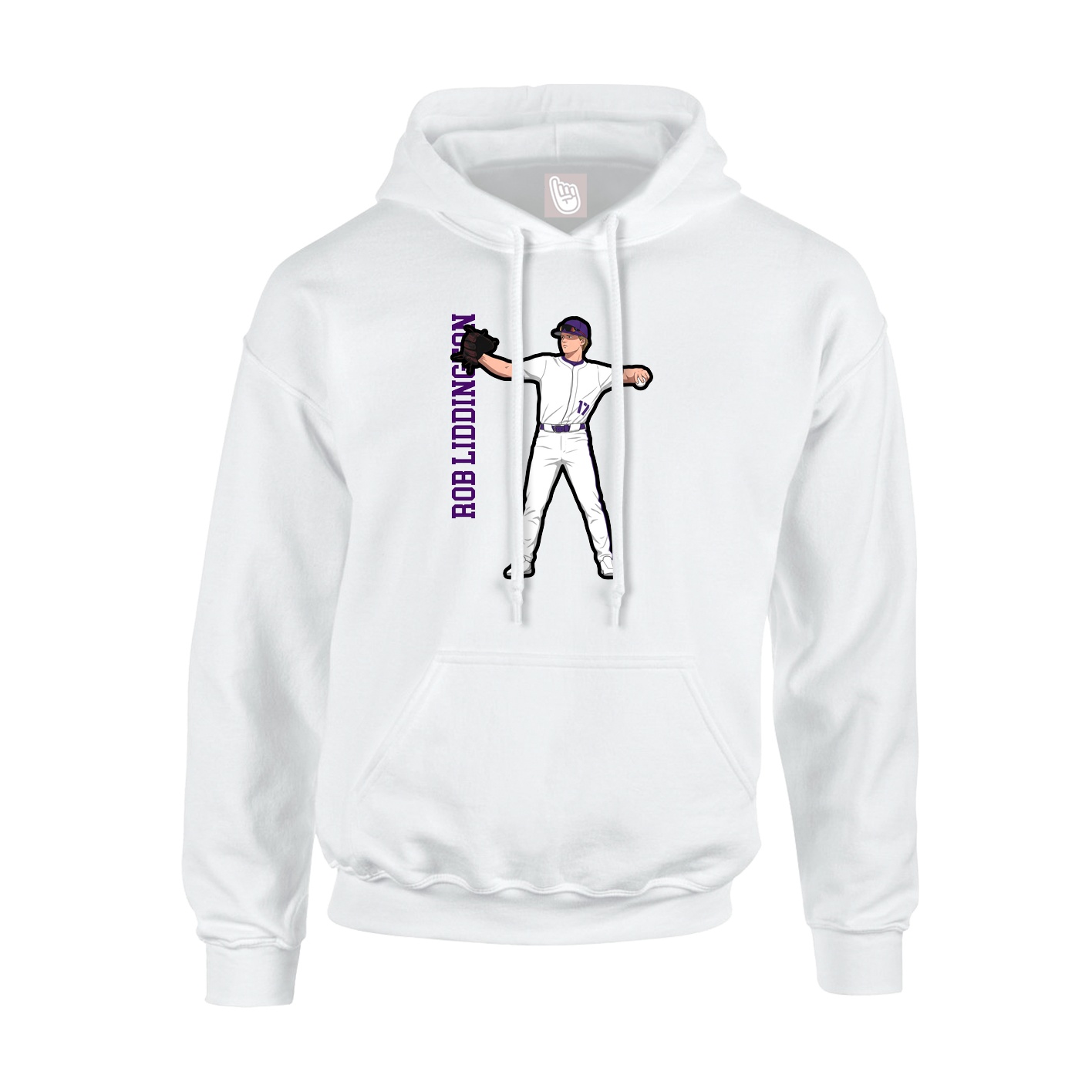Hoodie — Name Vertical in White