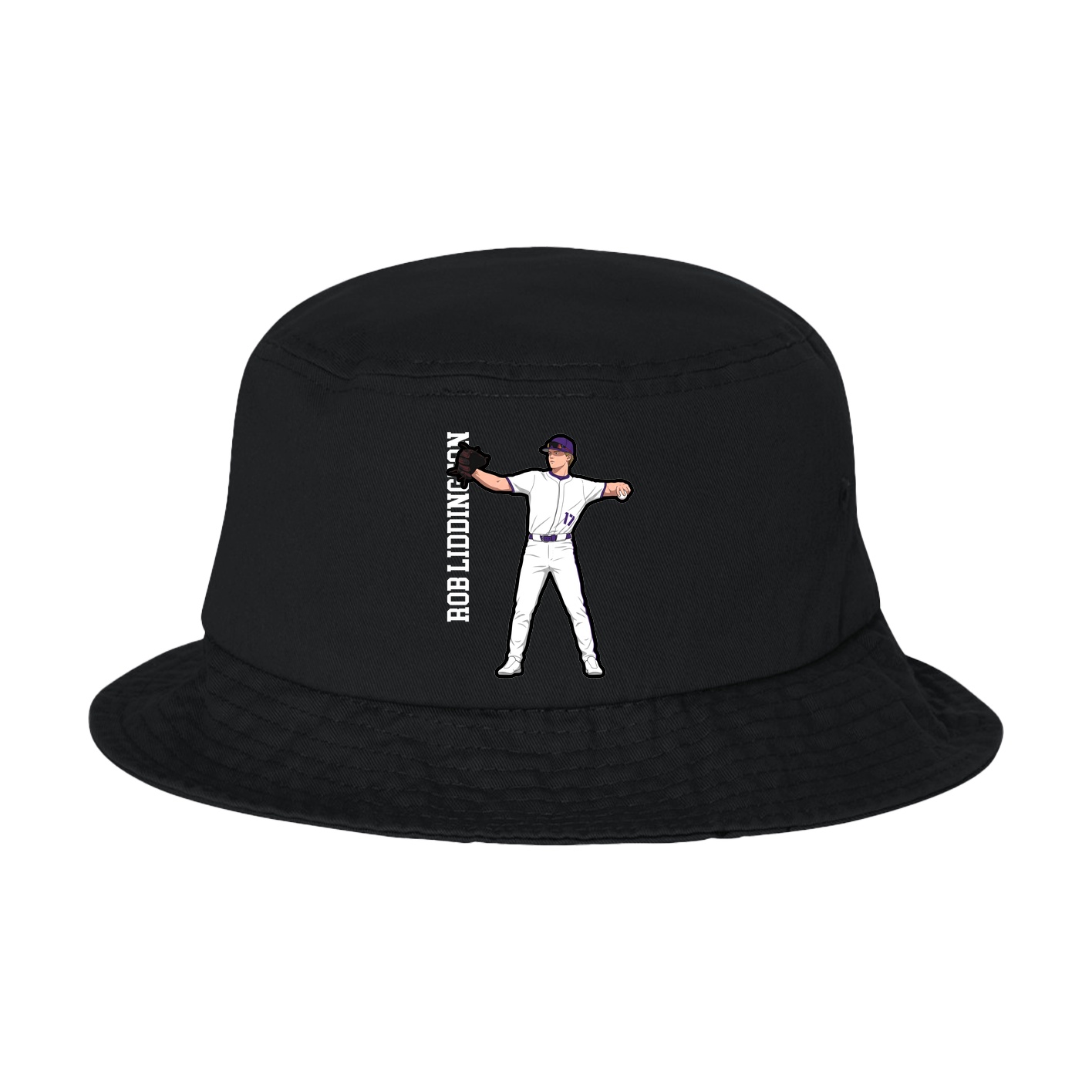 Bucket Cap — Name Vertical in Black