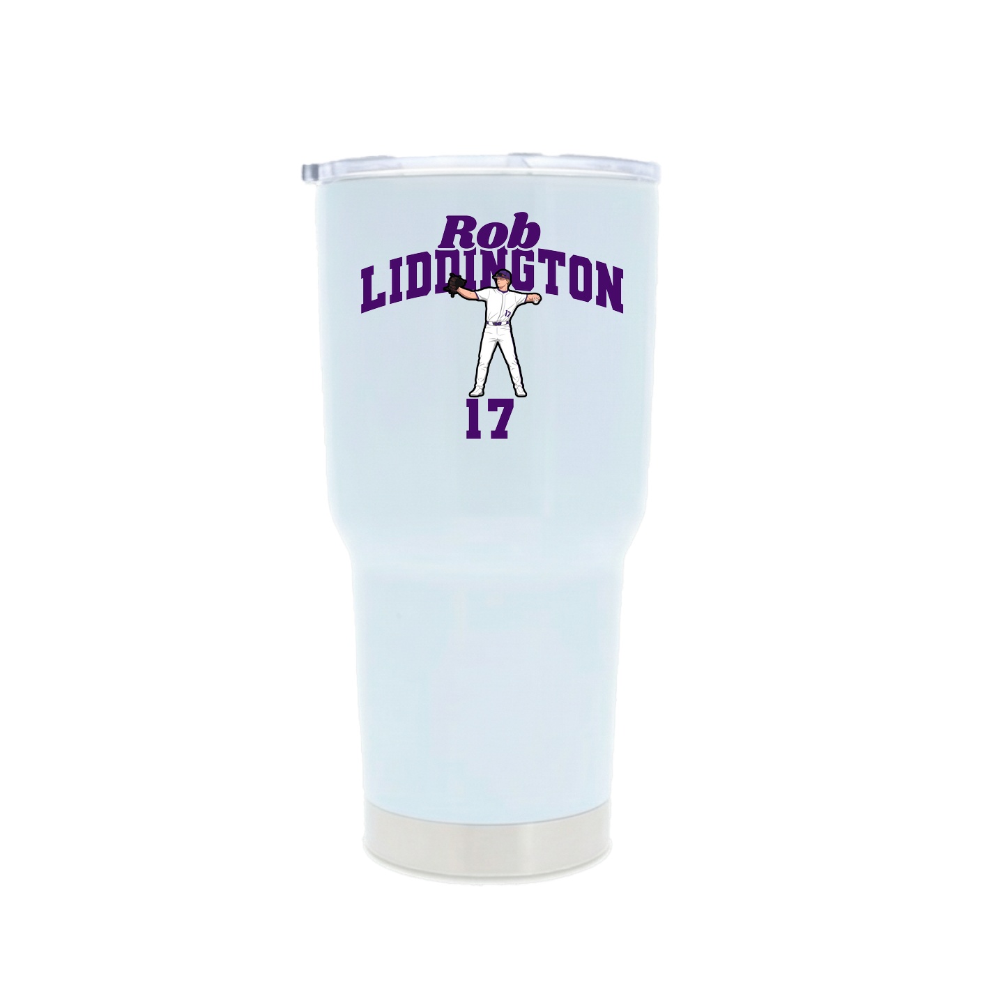 30oz Stainless Steel Tumbler — Signature Arch in White