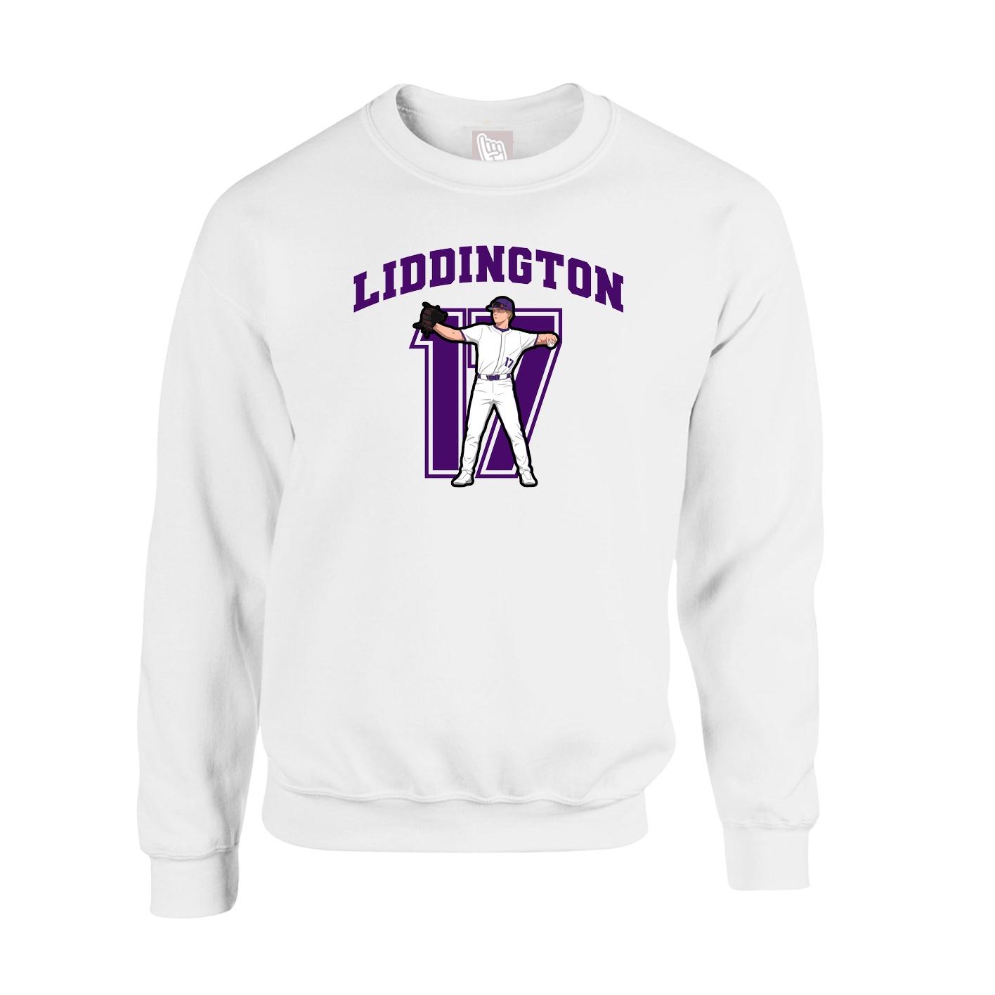 Fleece Crew — Number in White