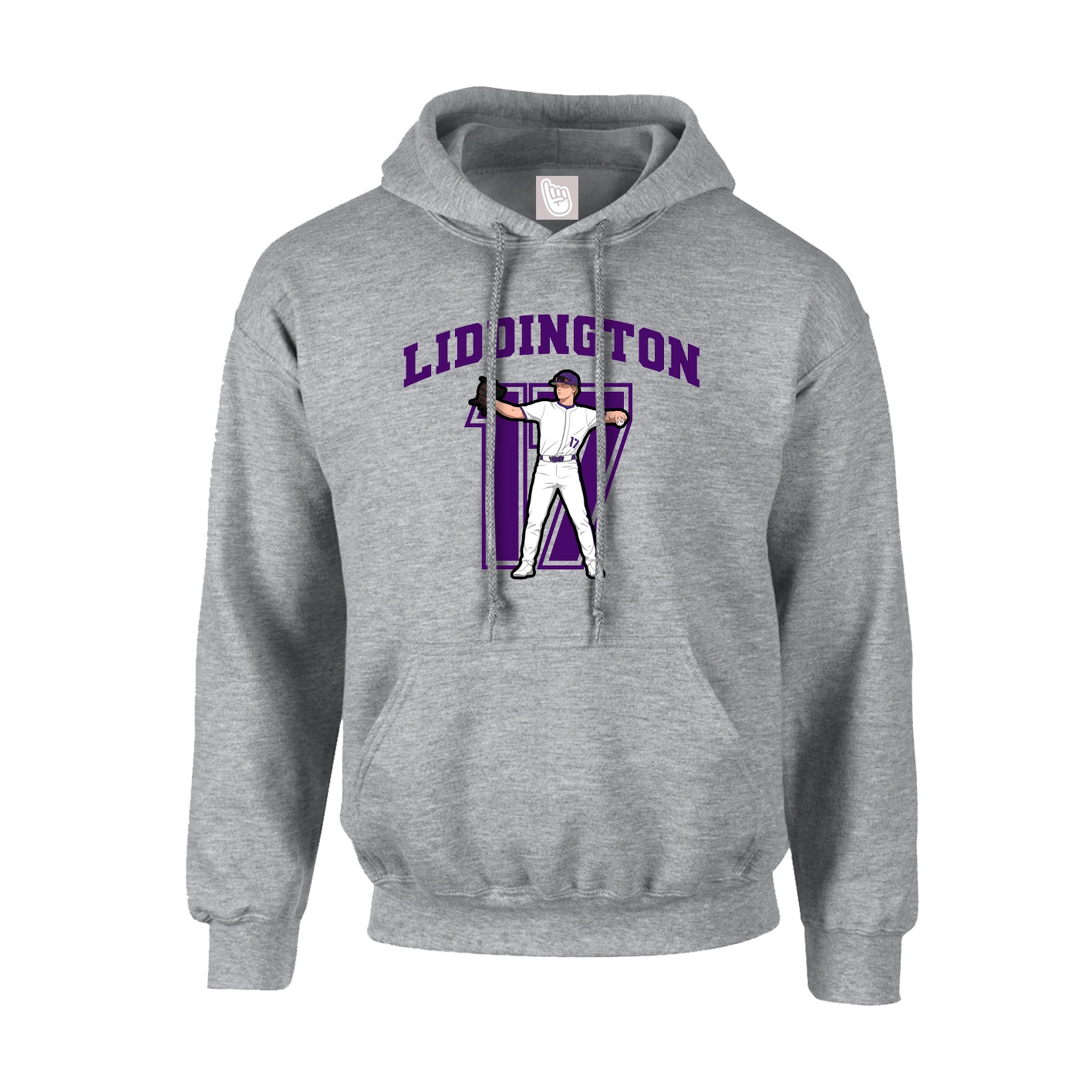 Youth Hoodie — Number in Grey