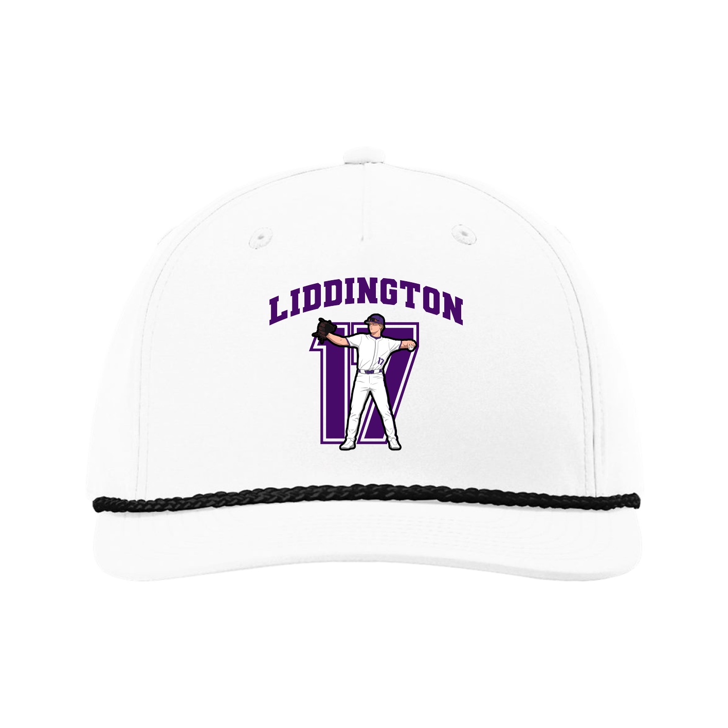 Five-Panel Classic Rope Cap — Number in White