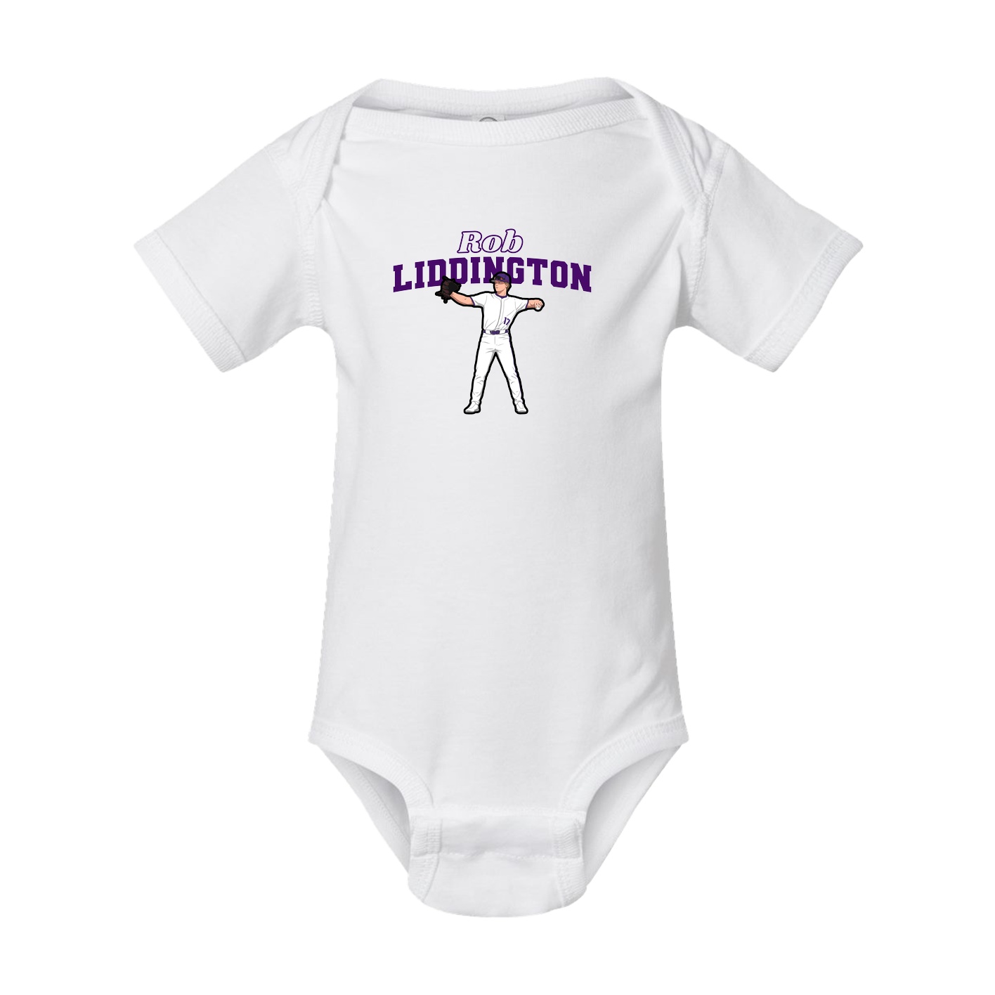 Baby Onesie — Name Arch in White