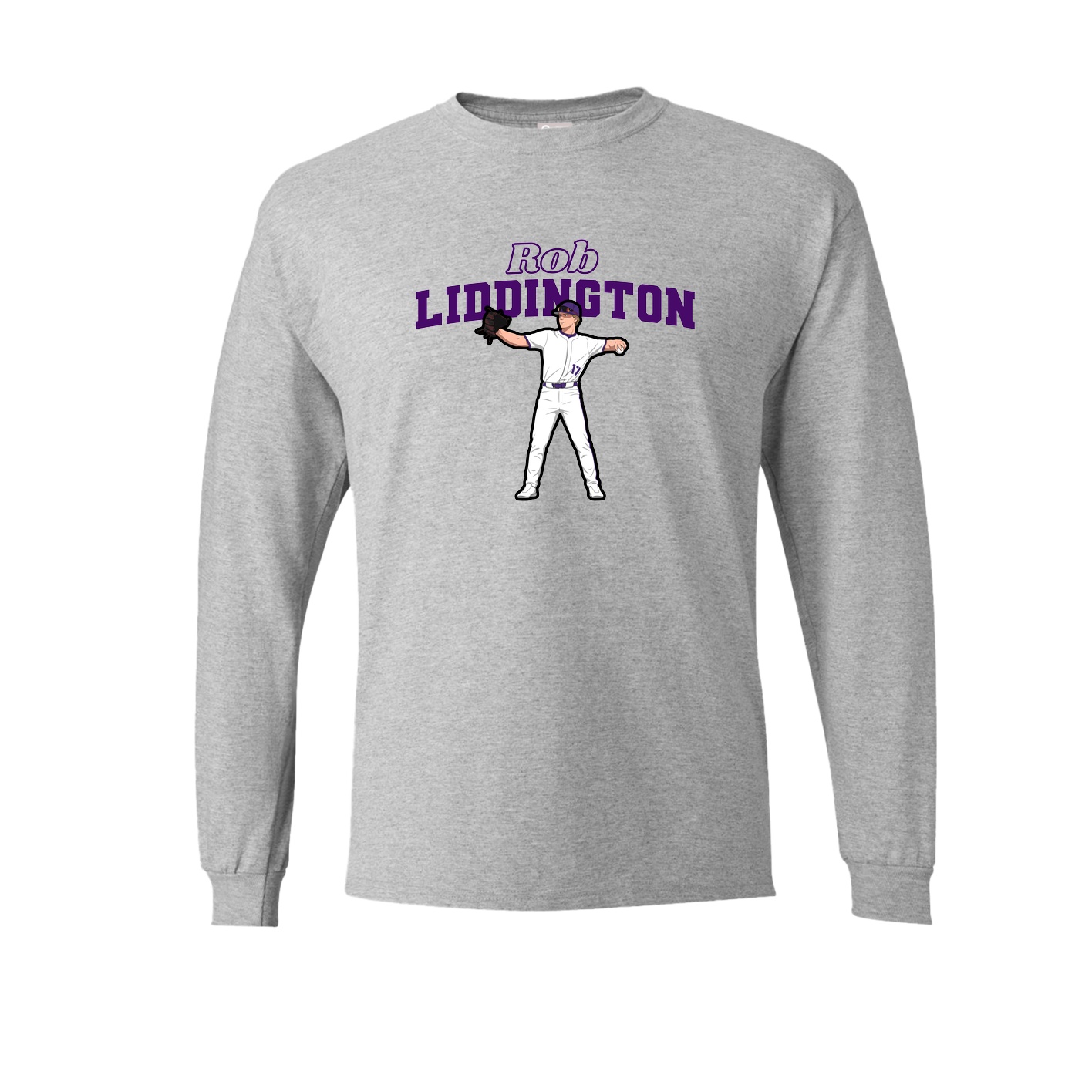 Long Sleeve Tee — Name Arch in Grey