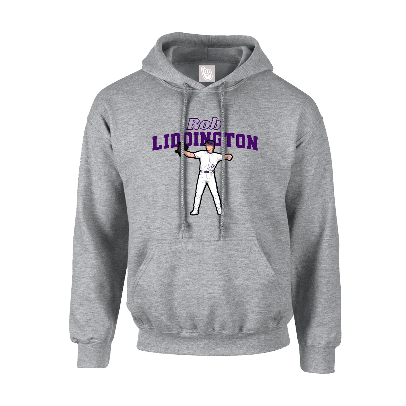 Hoodie — Name Arch in Grey