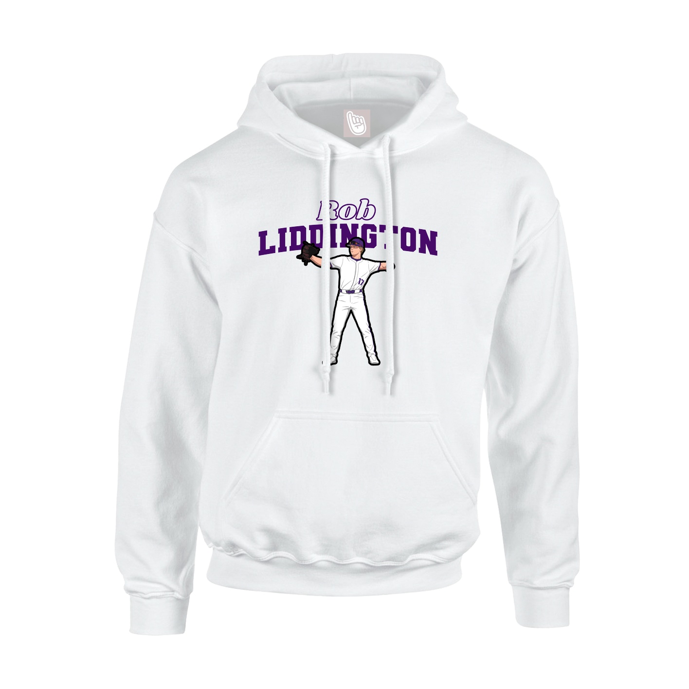 Youth Hoodie — Name Arch in White