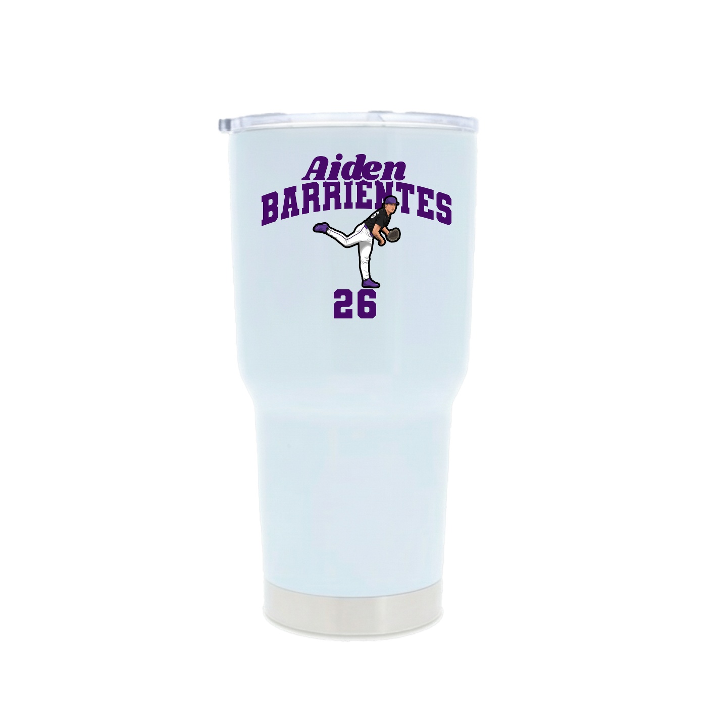 30oz Stainless Steel Tumbler — Signature Arch in White