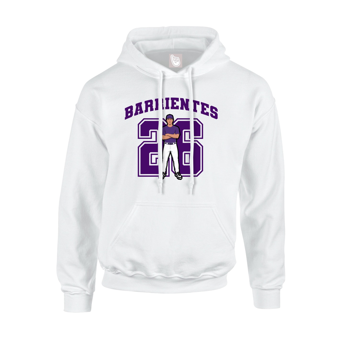 Youth Hoodie — Number in White