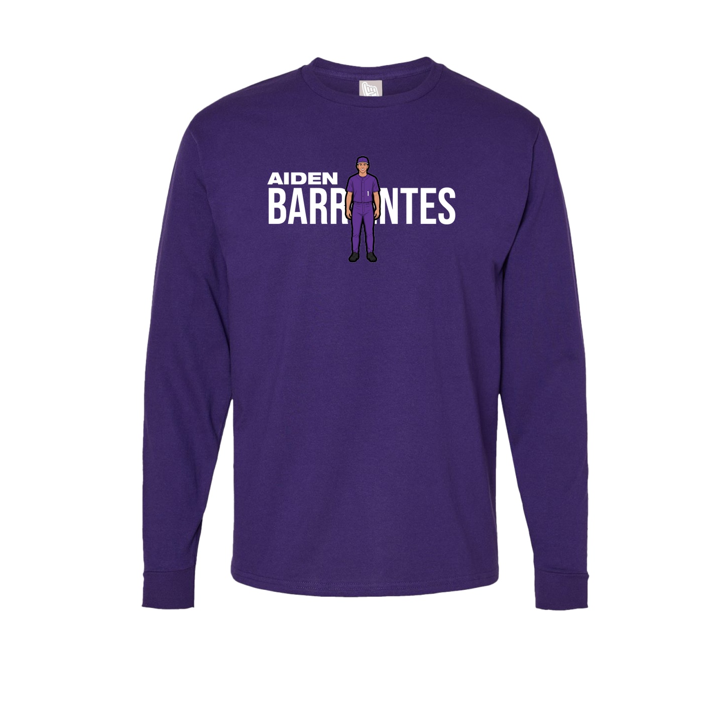 Long Sleeve Tee — Player Name in Purple
