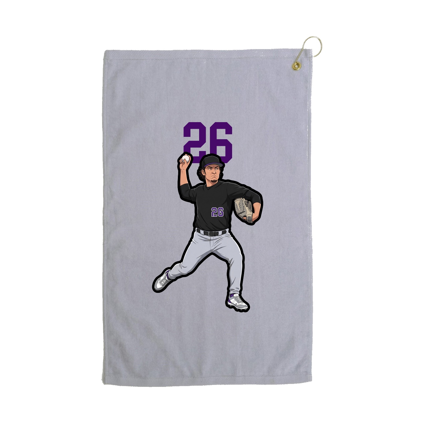 Golf Towel — Number Top in Grey