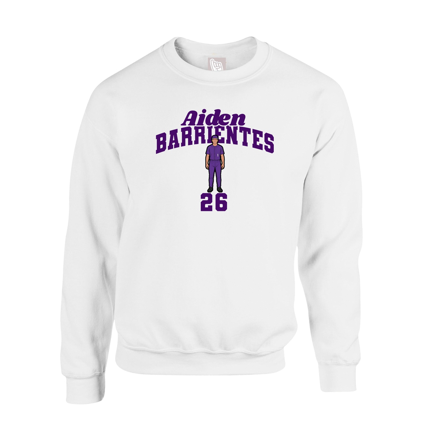 Fleece Crew — Signature Arch in White