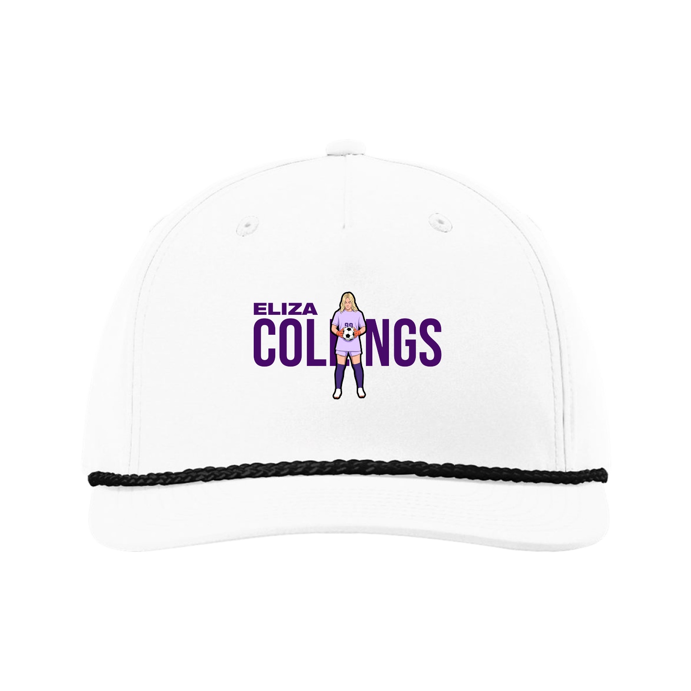 Five-Panel Classic Rope Cap — Player Name in White
