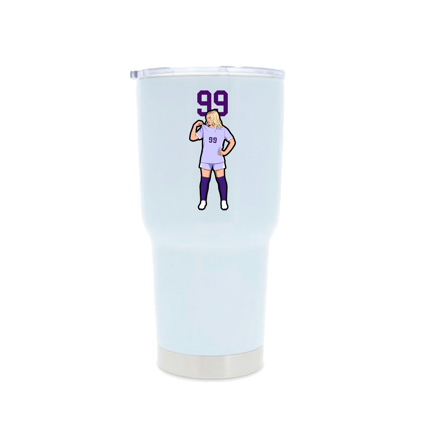 30oz Stainless Steel Tumbler — Number Top in White