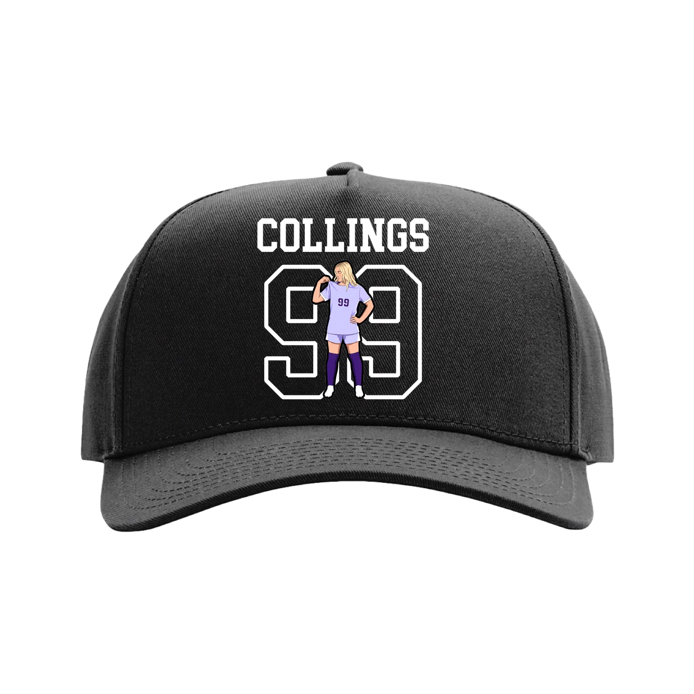 Full Fabric Five-Panel Champ Cap — Shirsey in Black