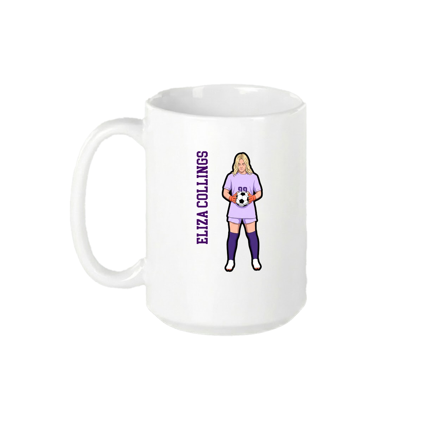 15oz Coffee Mug — Name Vertical in White