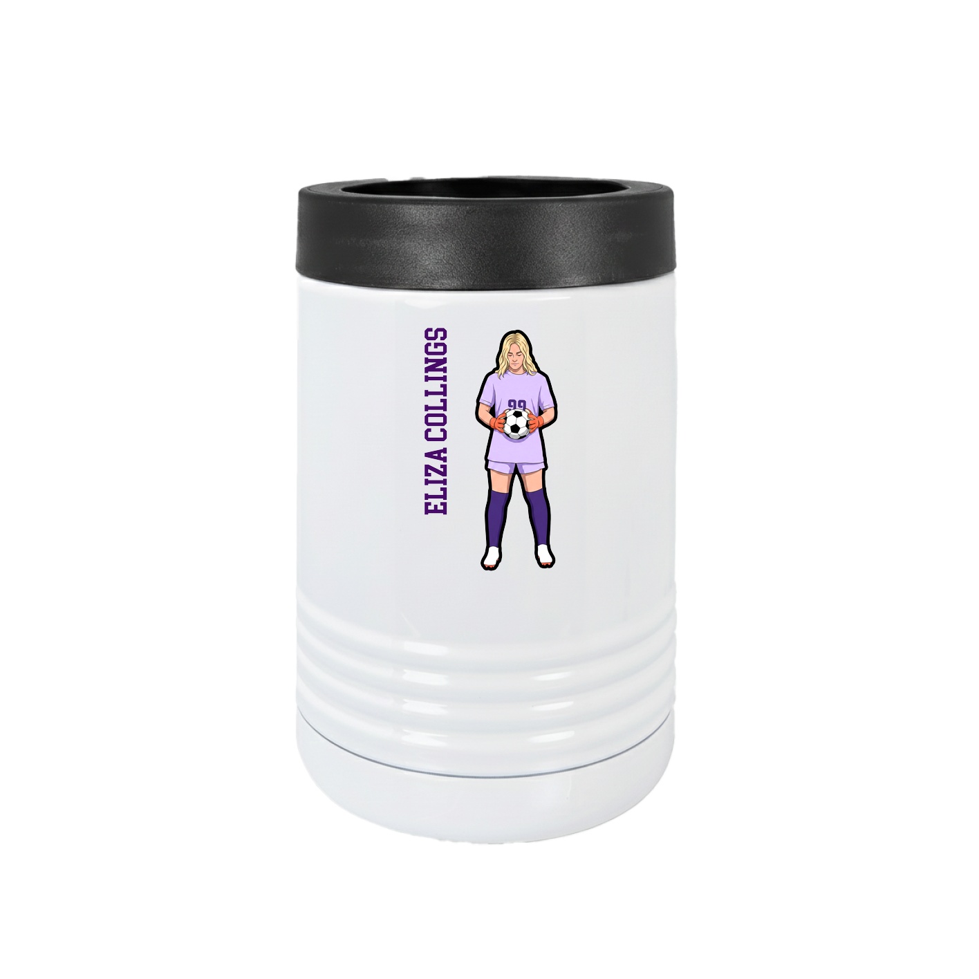 Beverage Holder — Name Vertical in White