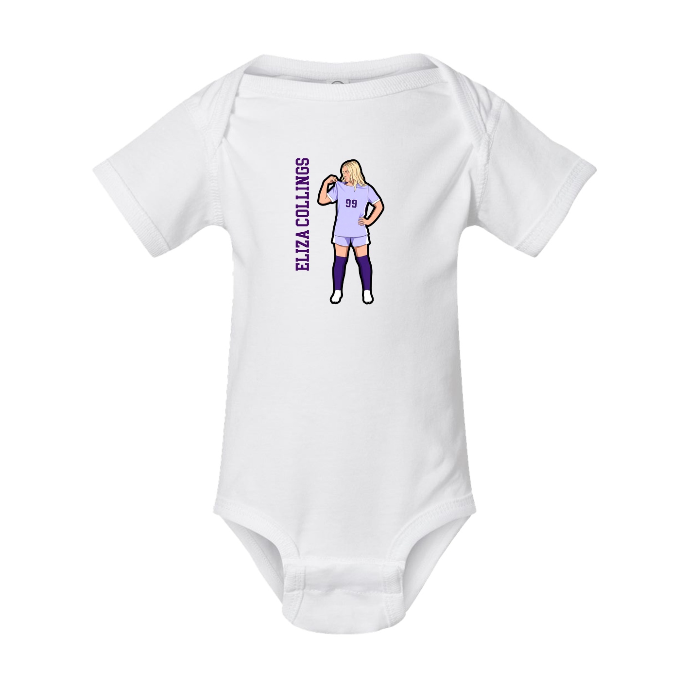 Baby Onesie — Name Vertical in White