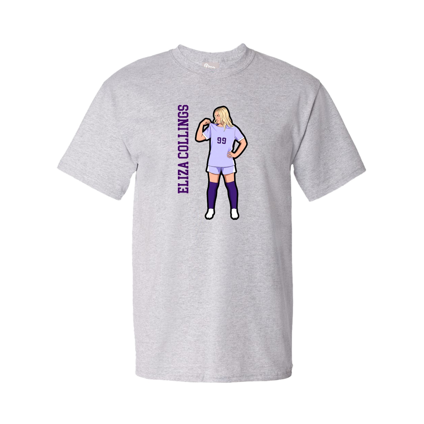 Tee — Name Vertical in Grey