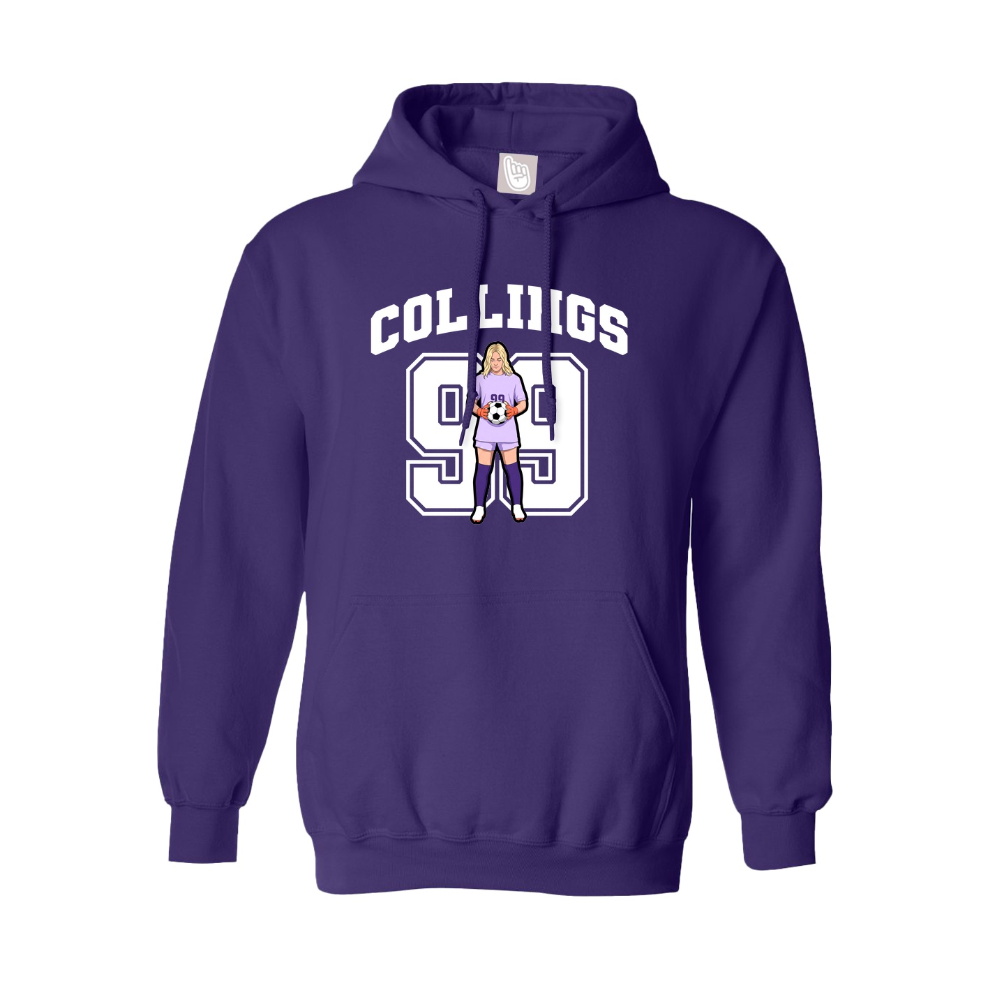 Youth Hoodie — Number in Purple
