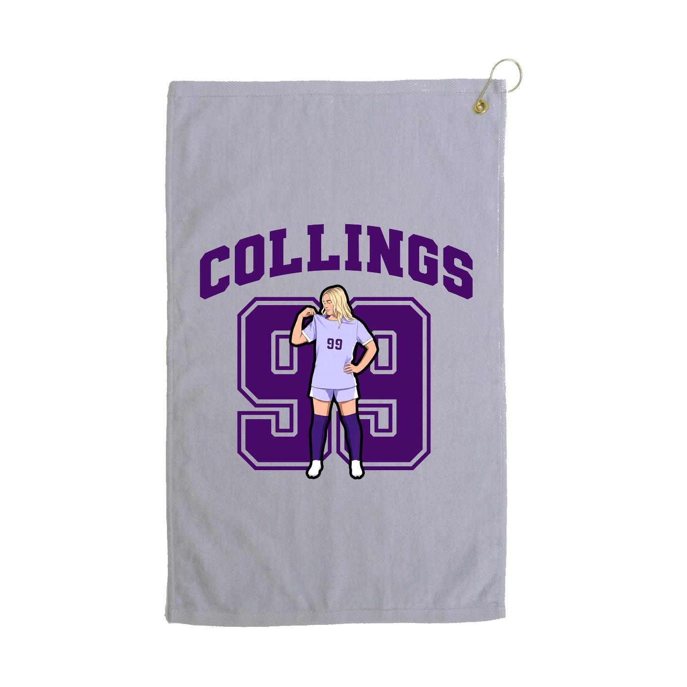 Golf Towel — Number in Grey
