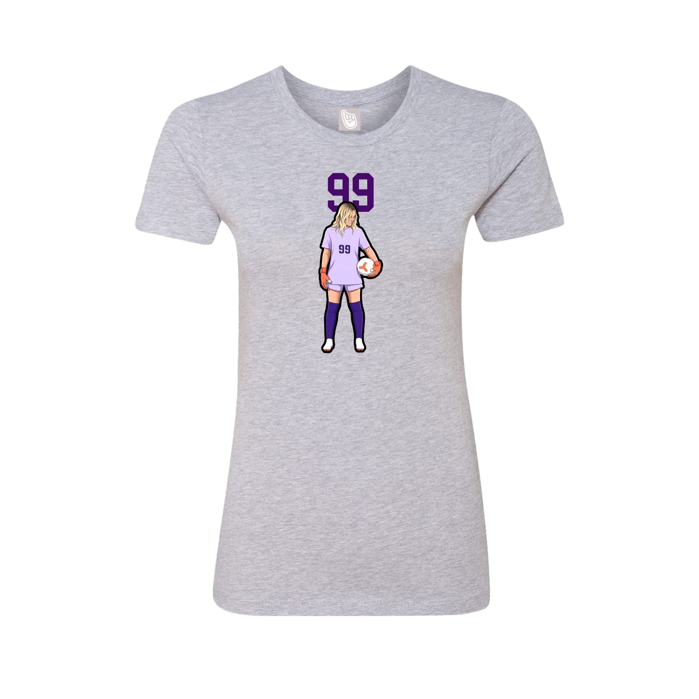 Fitted Women's Tee — Number Top in Grey