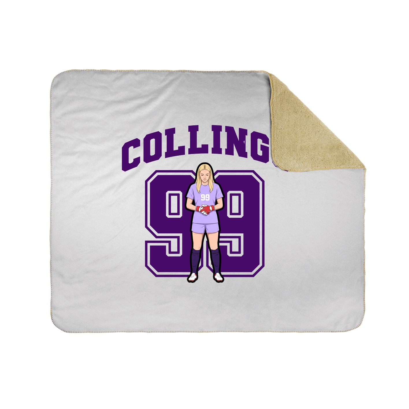 Throw Blanket — Number in White