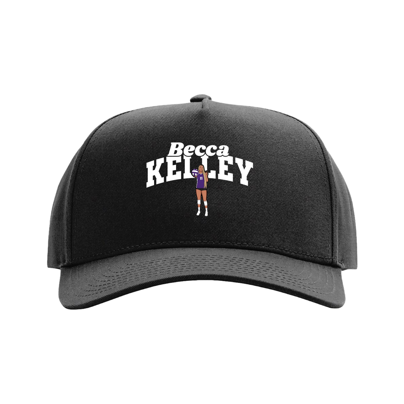 Full Fabric Five-Panel Champ Cap — Signature Arch in Black