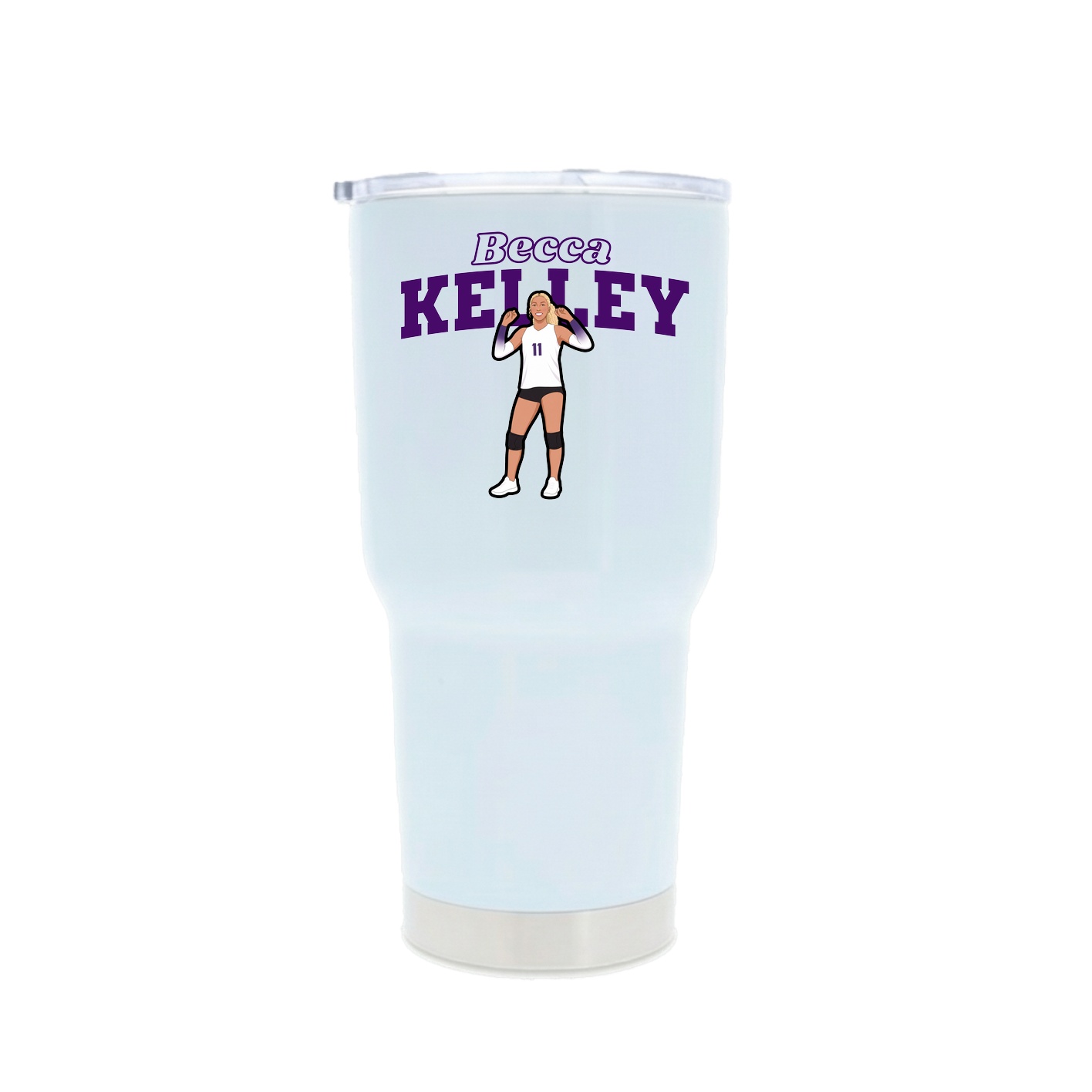 30oz Stainless Steel Tumbler — Name Arch in White