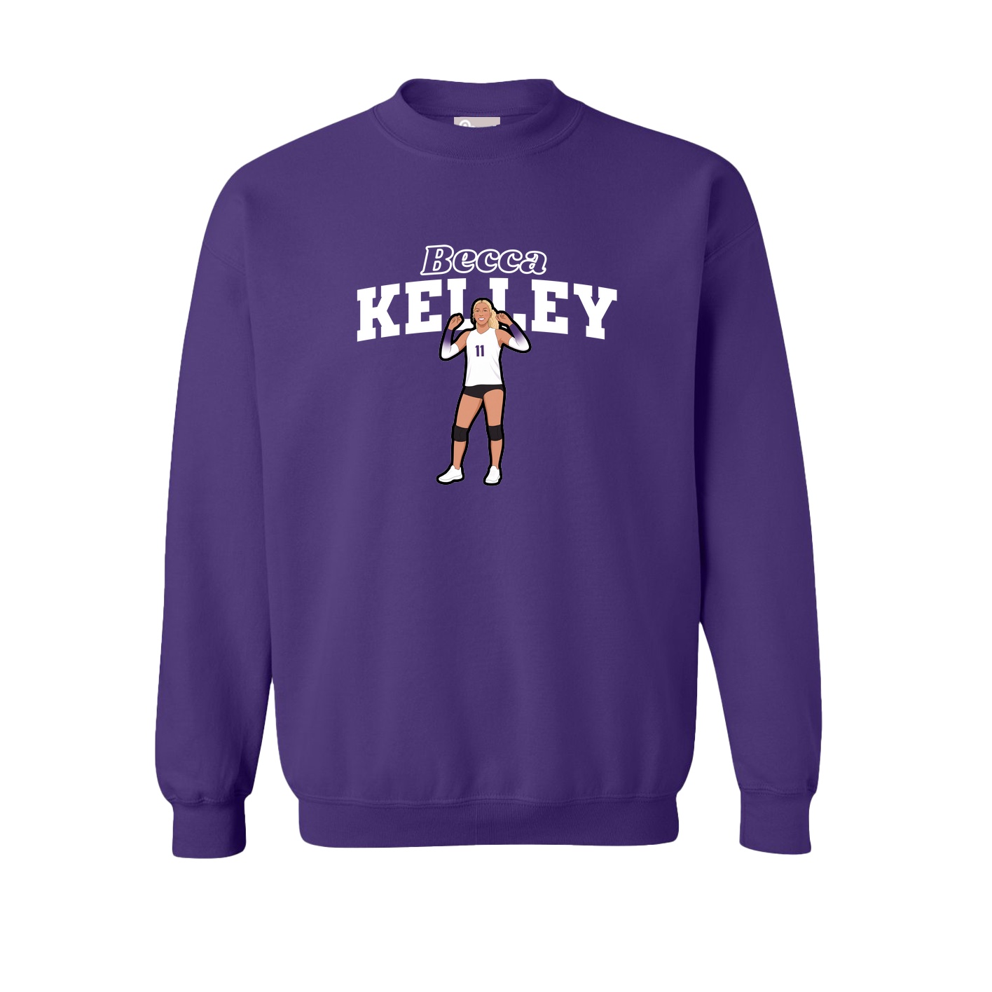 Fleece Crew — Name Arch in Purple