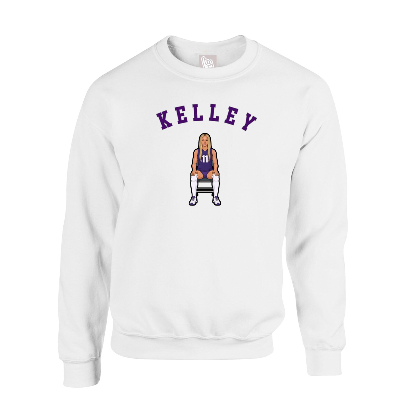 Fleece Crew — Shirsey Arch in White