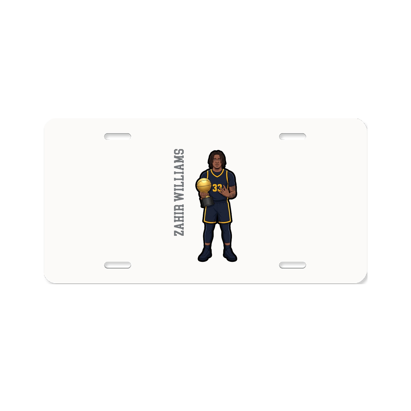 License Plate — Name Vertical in Classic