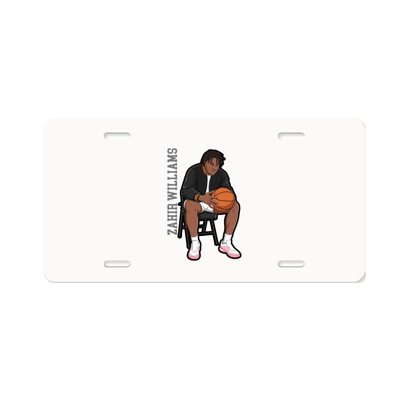 License Plate — Name Vertical in Classic