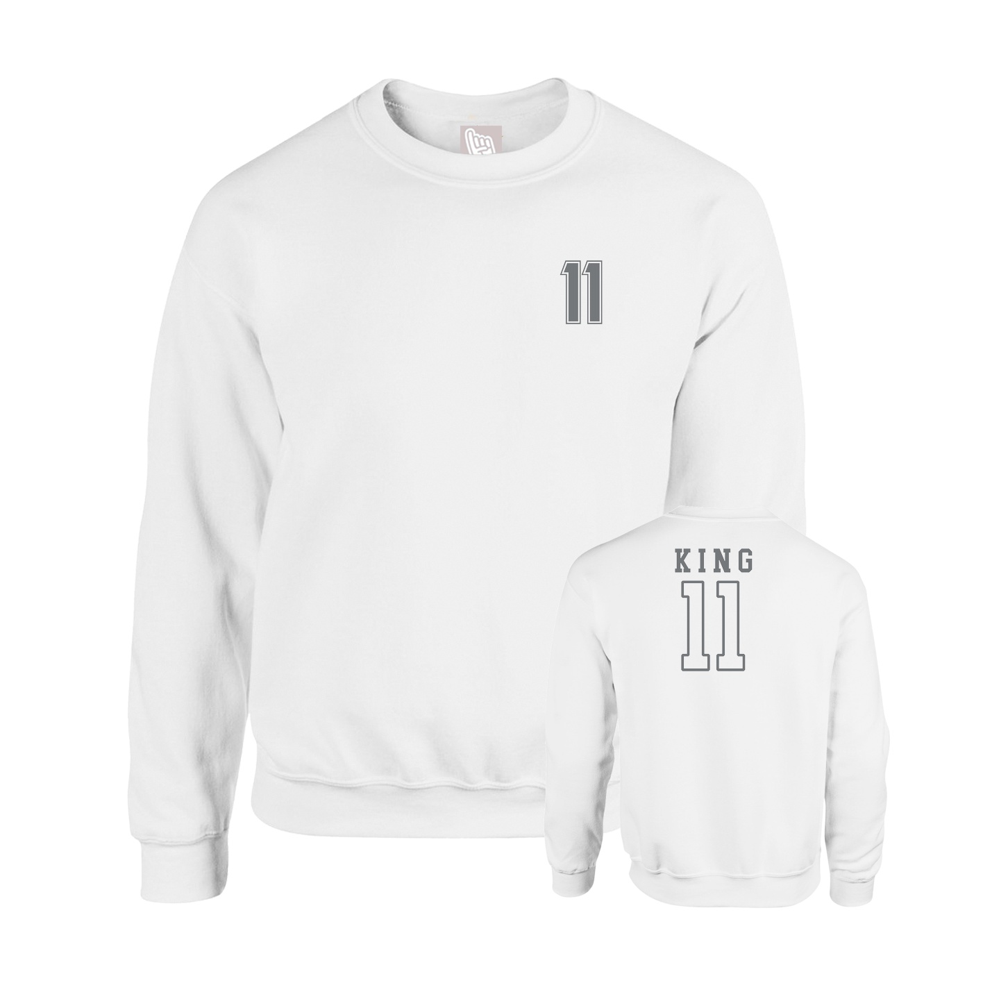 Fleece Crew — Chest Back in White