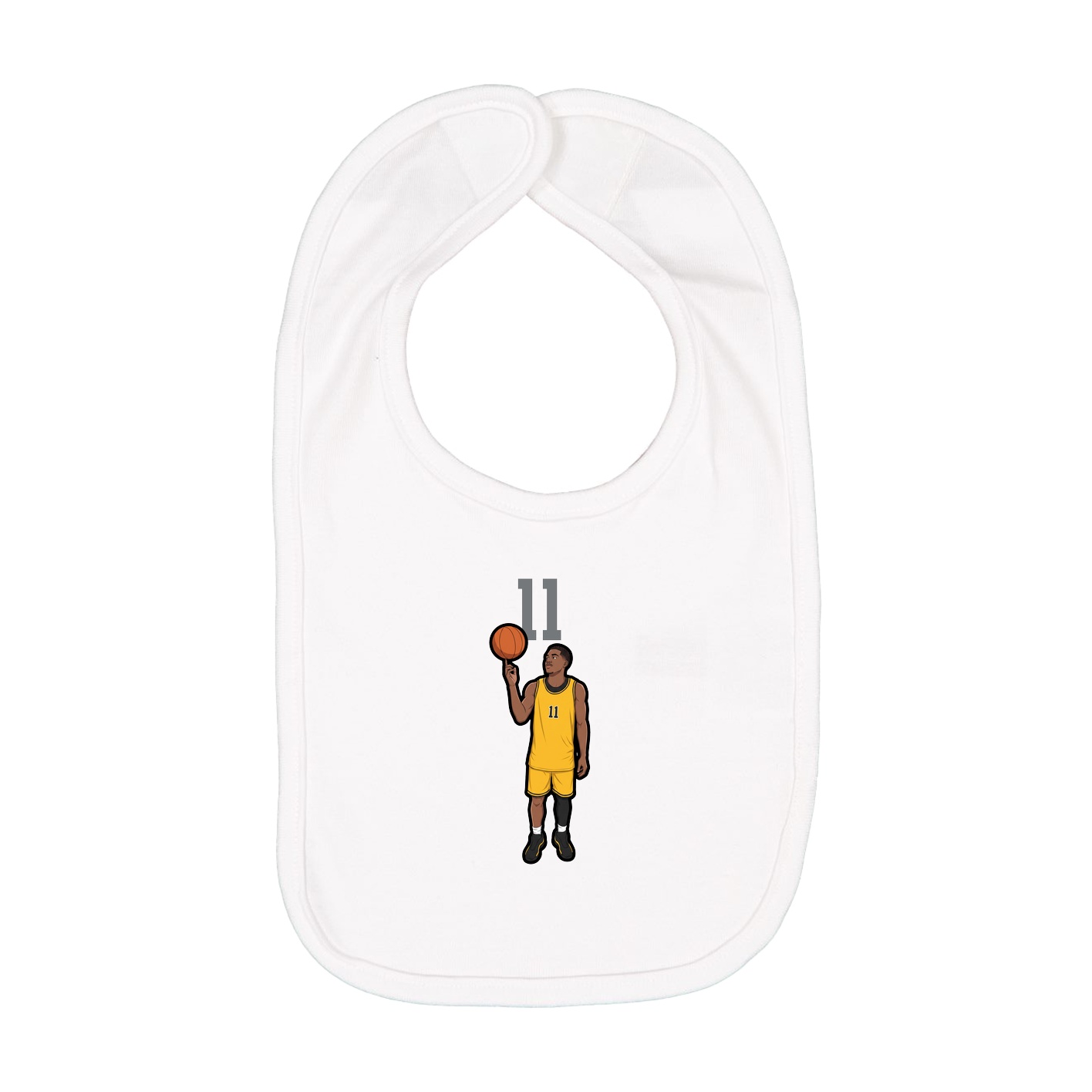 Infant Bib — Number Top in White