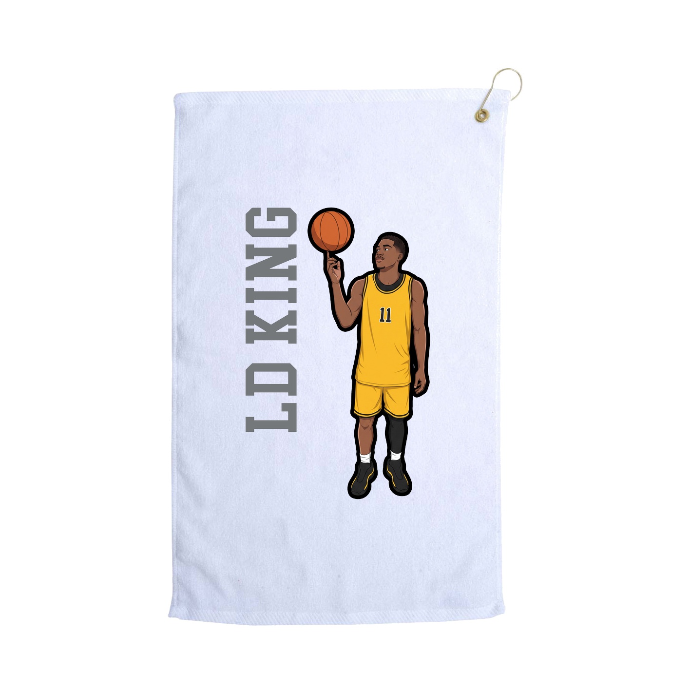 Golf Towel — Name Vertical in White