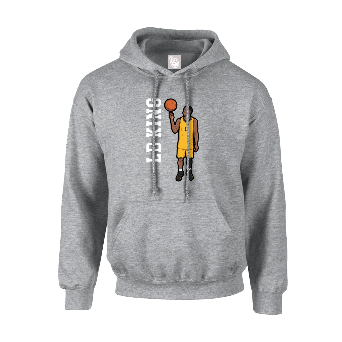 Youth Hoodie — Name Vertical in Grey