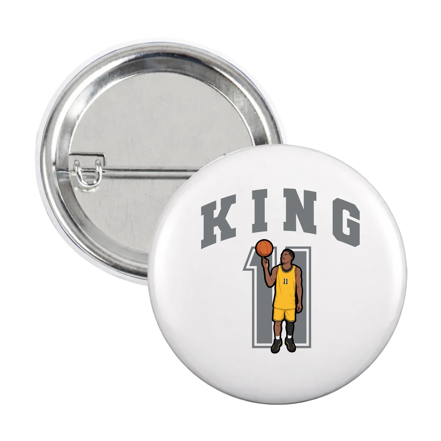 Game Day Button — Number in White