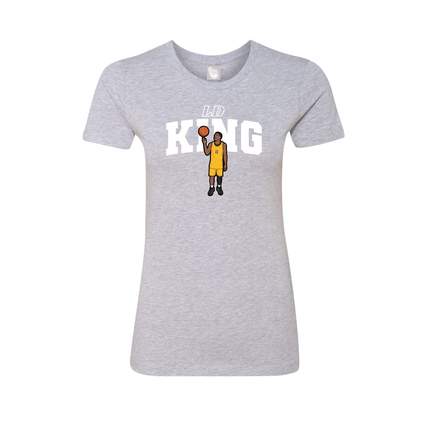 Fitted Women's Tee — Name Arch in Grey