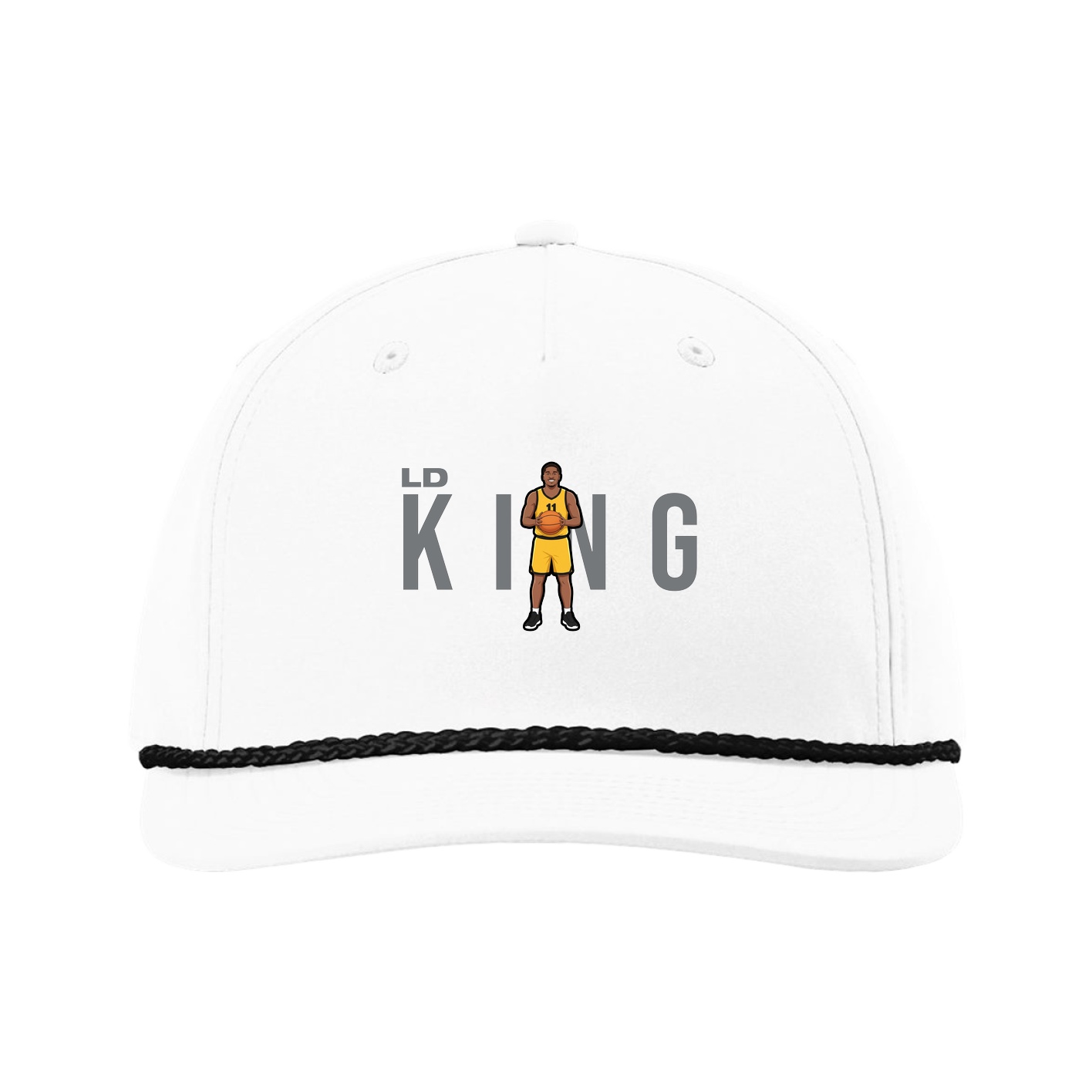 Five-Panel Classic Rope Cap — Player Name in White