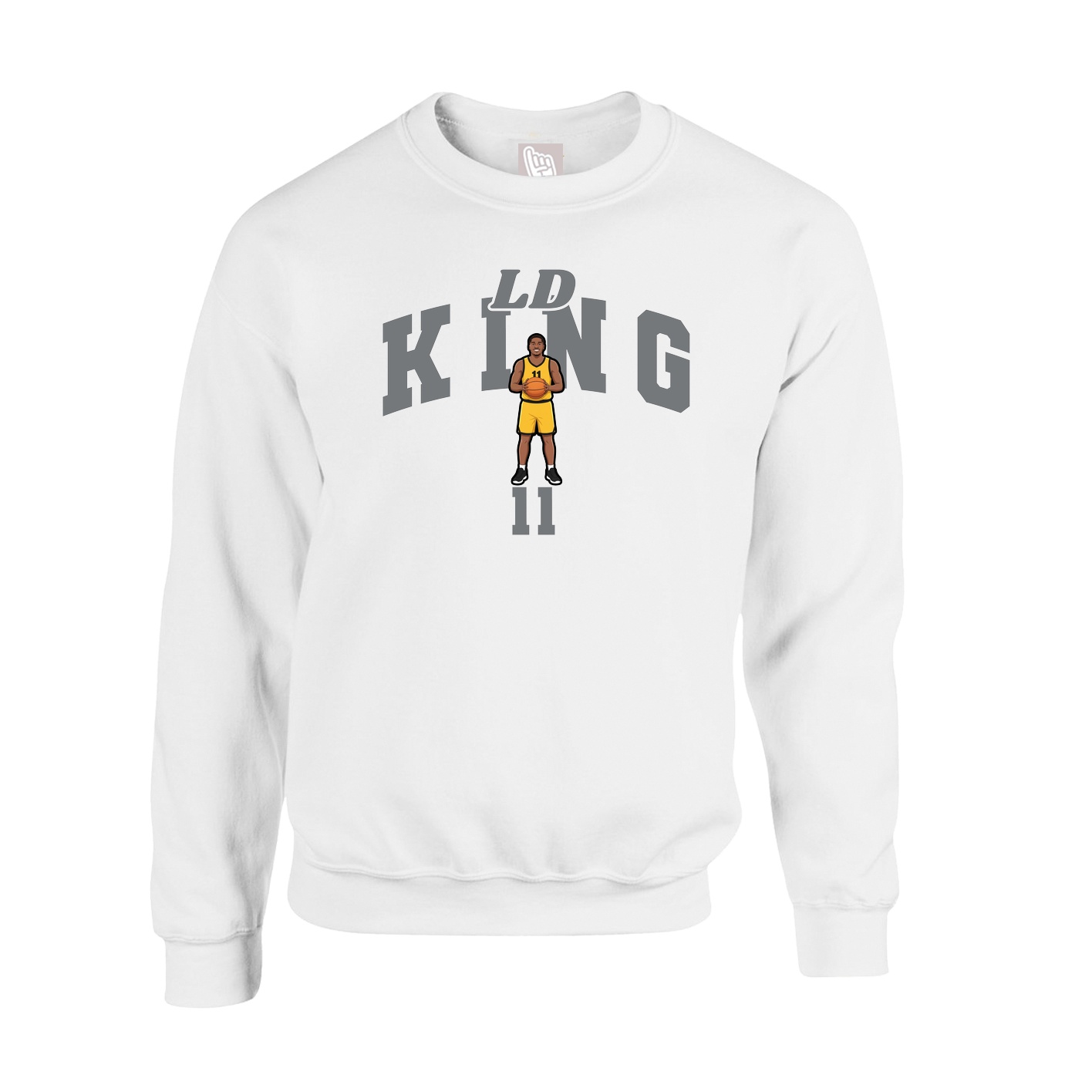 Fleece Crew — Signature Arch in White