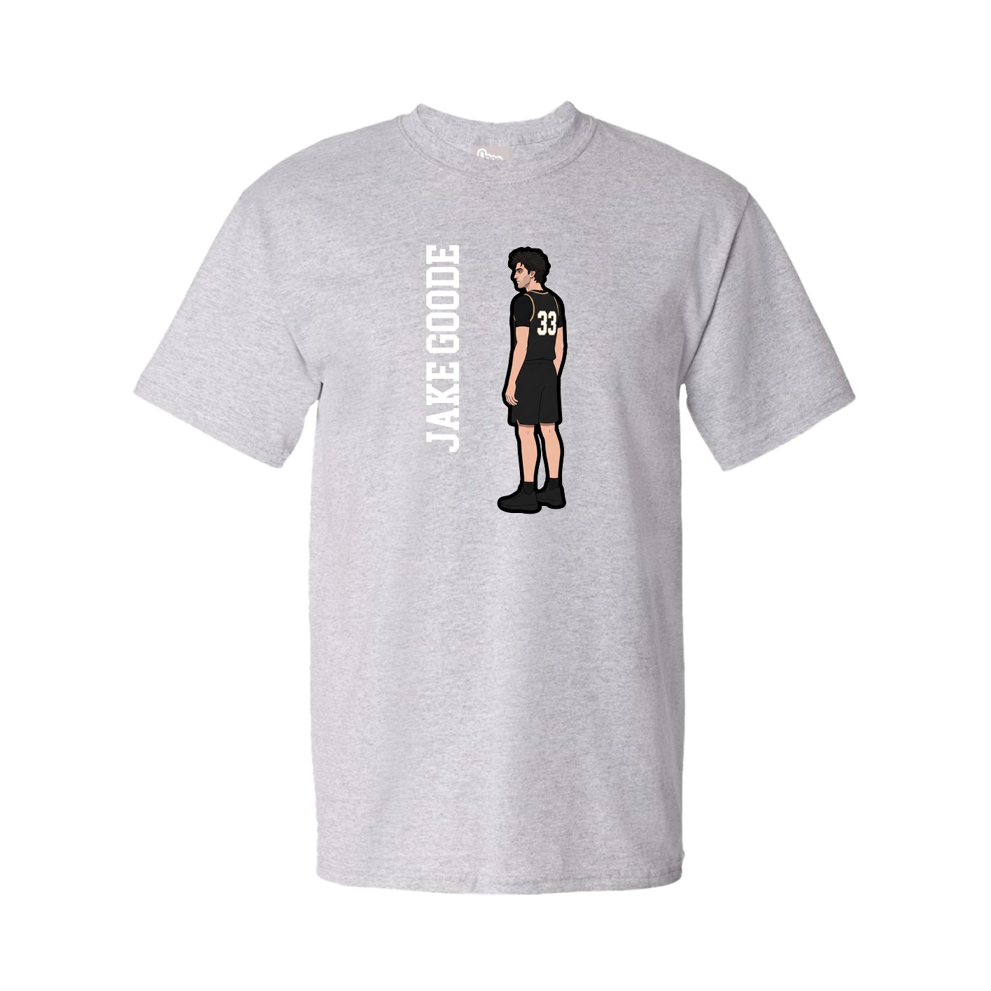 Youth Tee — Name Vertical in Grey