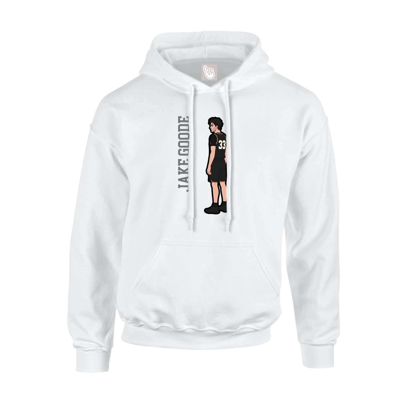 Youth Hoodie — Name Vertical in White