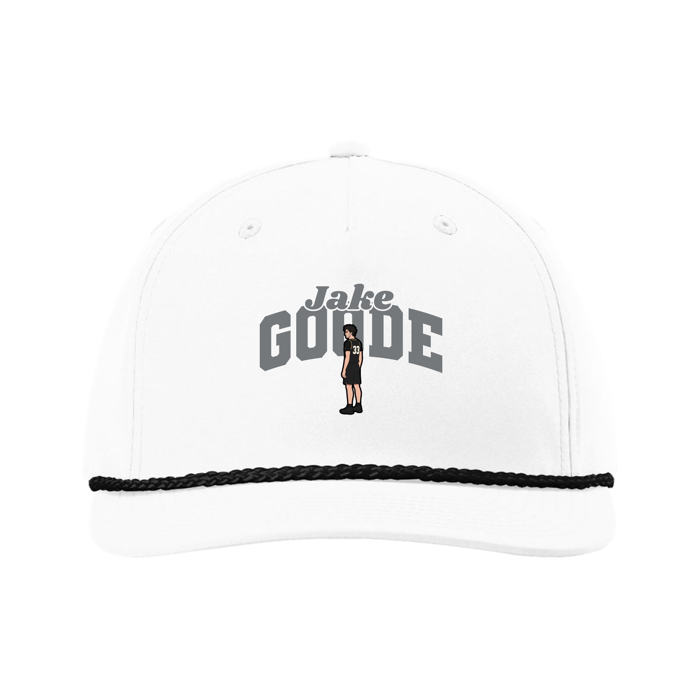 Five-Panel Classic Rope Cap — Signature Arch in White