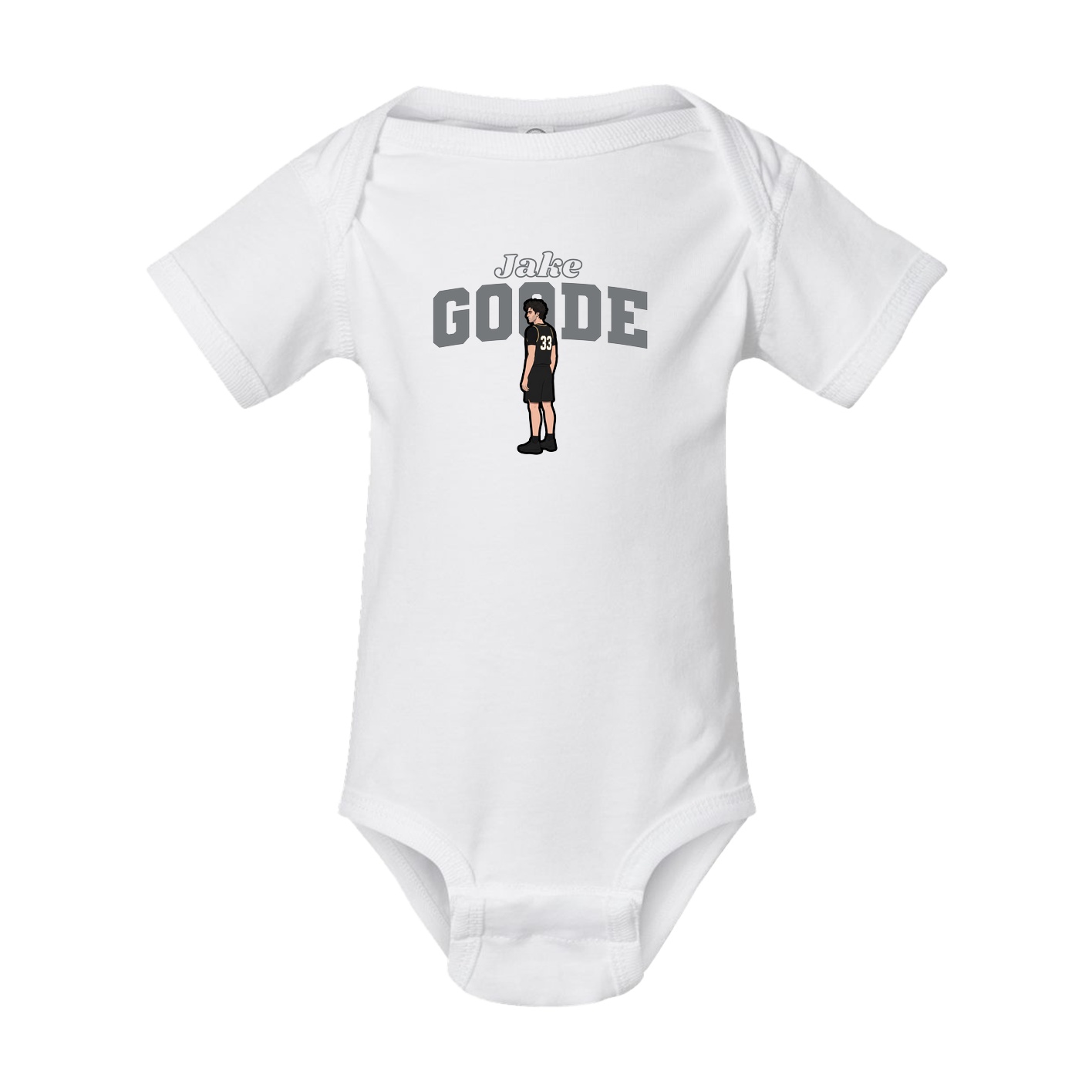 Baby Onesie — Name Arch in White