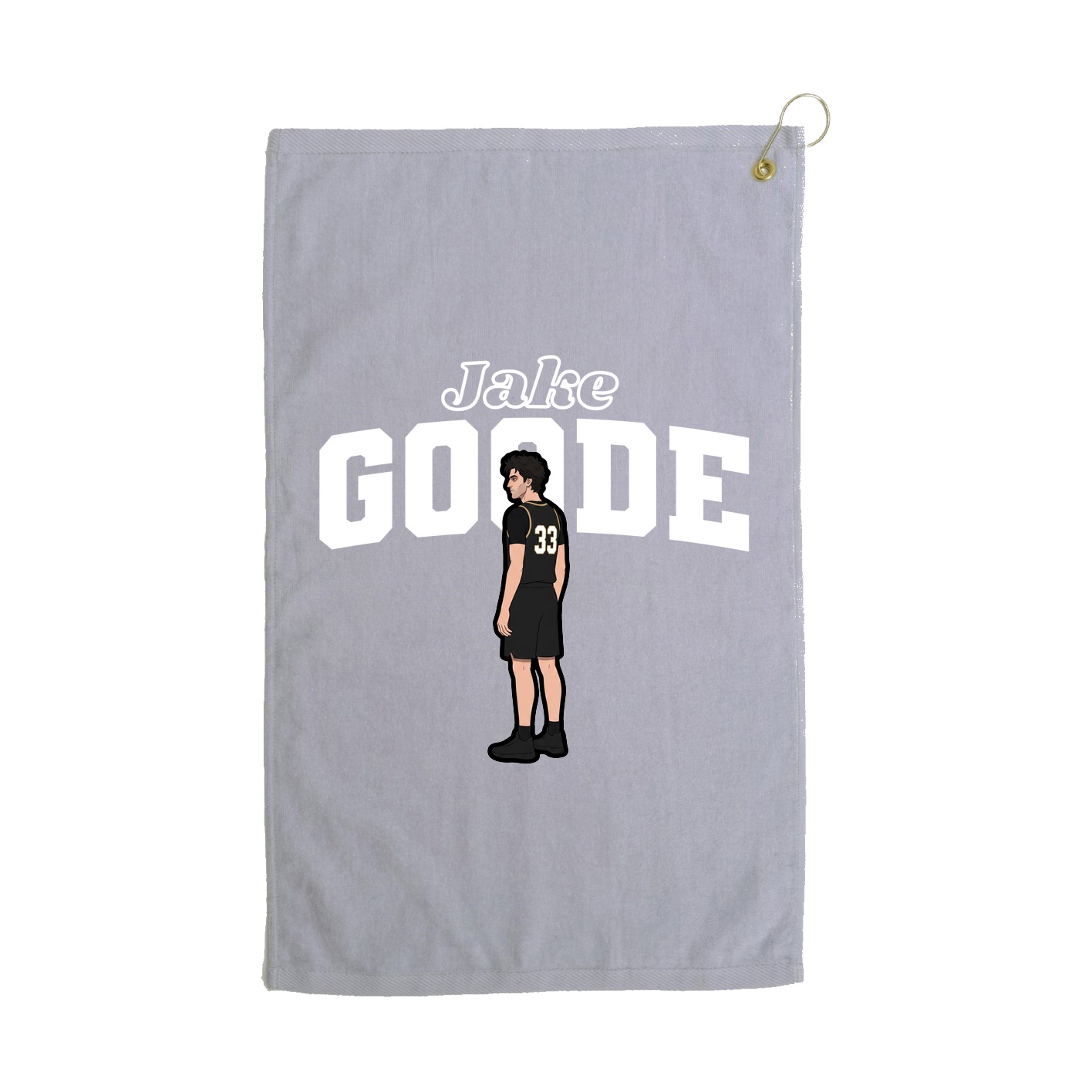 Golf Towel — Name Arch in Grey