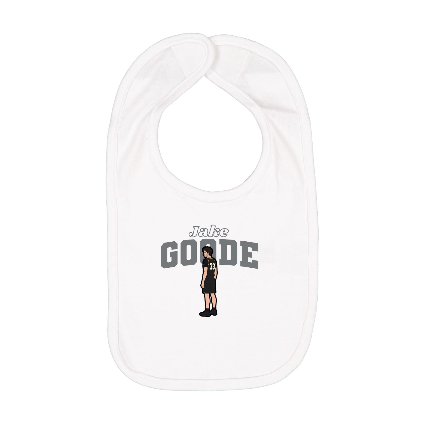 Infant Bib — Name Arch in White