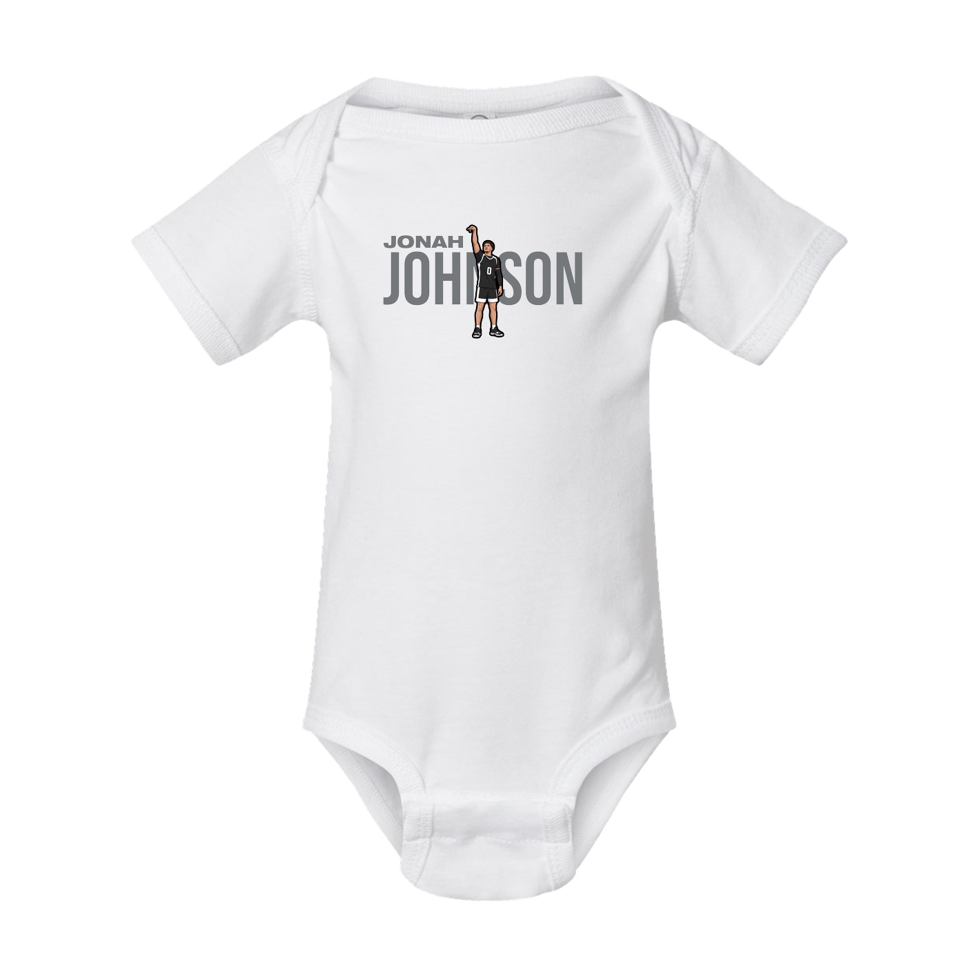 Baby Onesie — Player Name in White